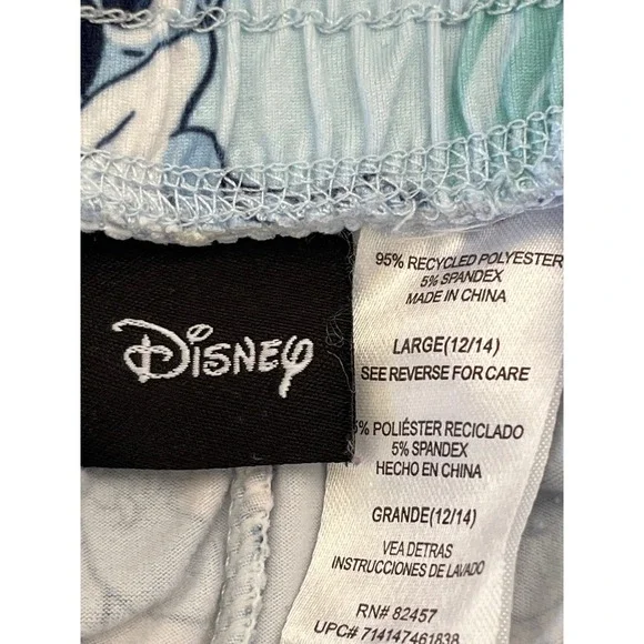 Disney‎ Stitch Tropical Floral Pajama pants Women's Large Blue Sleep Lounge - Picture 2 of 2